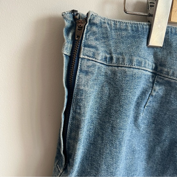 Lauren Ralph Lauren Jeans Mini Skirt Size 16 Blue Denim Cotton Spandex Blend - Picture 7 of 10